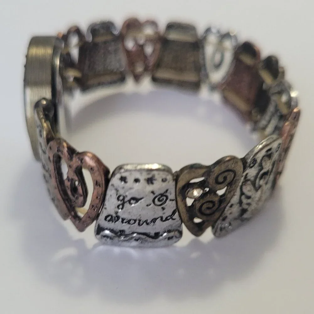 Hearts Watch Stretch Band Bracelet Womens